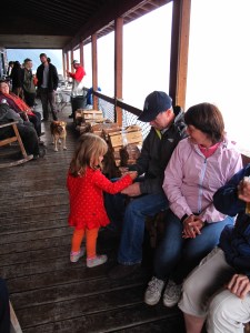 Lydia feeding potato chips to Vladimir