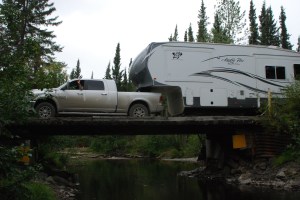 Crossing the Tolsona Wilderness Bridge