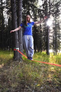 Viky on the slack line