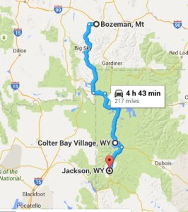 Map Bozeman to Jackson