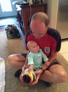 Stephen with new cousin, Kate
